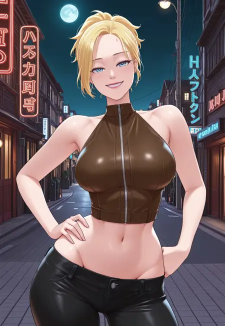 Brown halter top with zipper