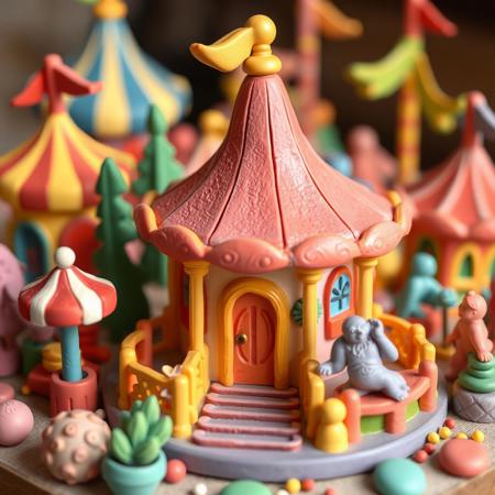colorful clay amusement park,
