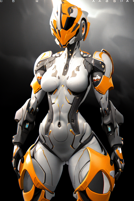 (masterpiece, best quality, high quality, absurdres, soft lighting, film grain, semirealistic),
(1girl, robot, humanoid, solo, good body), (scifi theme), (helmet, mecha body), ((black and white color scheme)),
(medium breasts, wide hips), ((dark background:1.4, fog)), <lora:EmberV1:0.8>