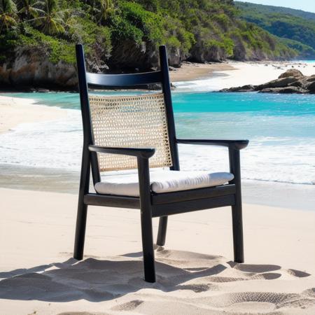 hxy chair,<lora:hxy_chair:0.8>,shadow,high detail,over the sea,sea wave,white sand beach,, (((masterpiece))),(((best quality))),((ultra-detailed))