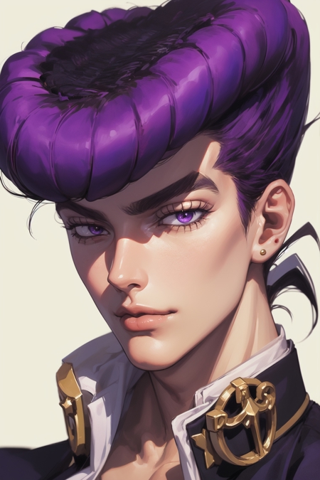 1boy pompadour haircut dark_purple_hair purple_eyes black_gakuran gakuran_ornaments