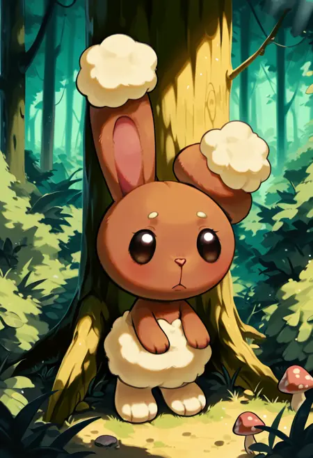 Buneary: Tiny Rabbit Pokemon | ミミロル (Pokedex #0427) [Illustrious]
