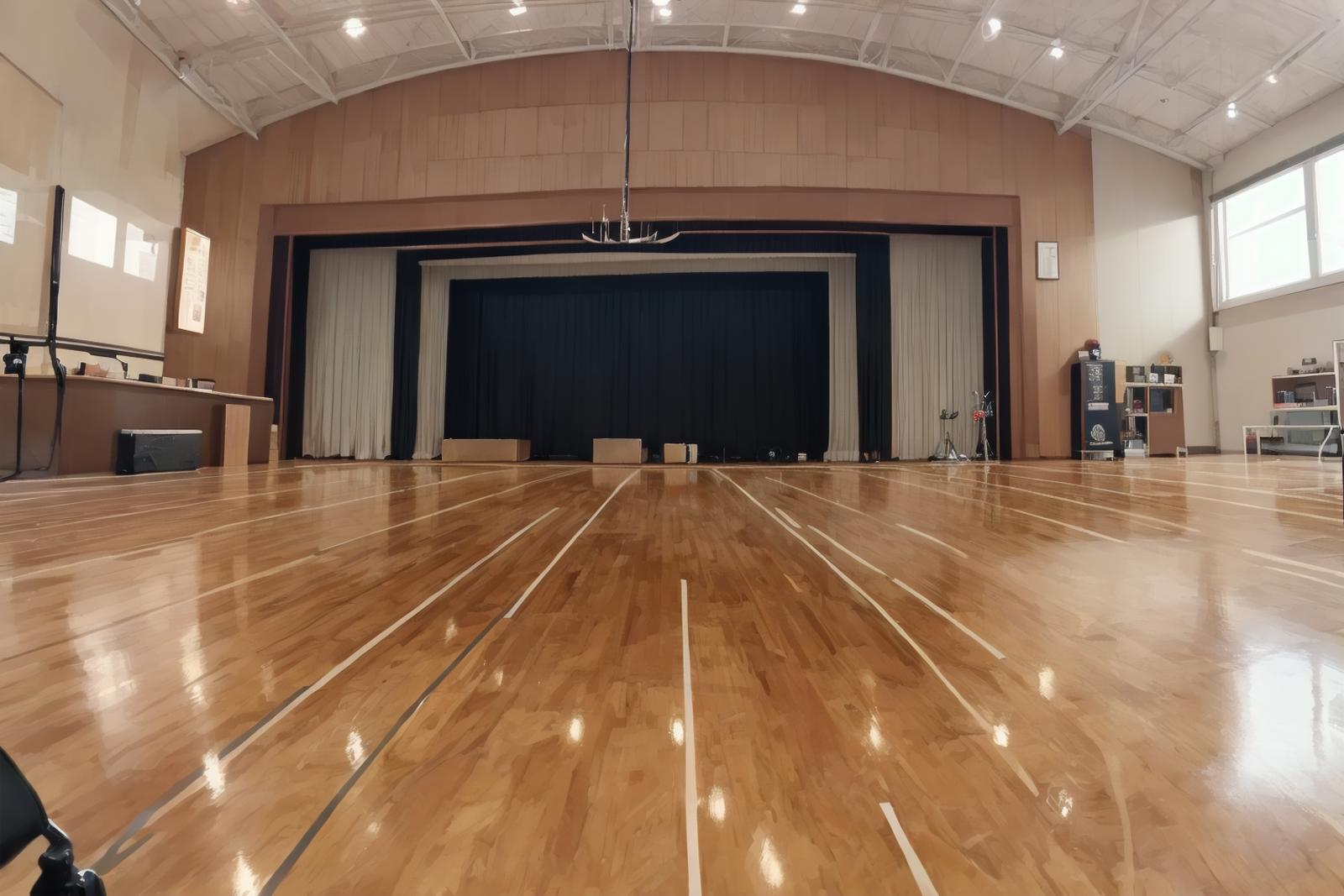 体育館 Japanese school gymnasium SD15 image by swingwings