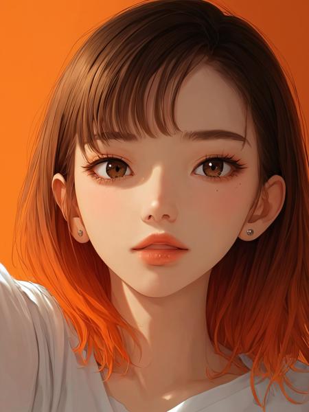 score_9, score_8_up, score_7_up, source_anime, 1girl, ultra detailed, young, 18 yo, solo,facepalm, brown eyes, gradient hair hair, chiaroscuro, looking over one shoulder, selfie,
( hyperrealism anime art style | realism anime art style | anime art style ),Orange scheme, anime and manga, anime image, female persona, anime art, featured on cg society, perfect Moe anime,
close_up face,
<lora:Omega_girl_portrait-000019:1>,