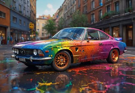 <lora:md2034:0.5> colorful, paint splatter,
(simple_background:1.3), symmetry, (no_humans:1.3),, (masterpiece:1.3), (best_quality:1.3), (ultra_detailed:1.3), 8k, extremely_clear, realism, (ultrarealistic:1.3),, insane details, intricate details, hyperdetailed, ultra detailed, extreme detailed, highest detailed, high_detail, colorful, beautiful, hdr, photorealistic, highres, ultra_high_res, photography, aesthetic, extremely_delicate, colorful car
