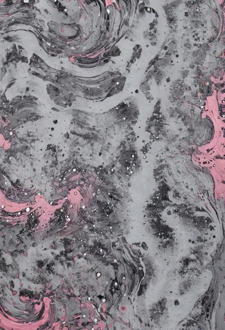 a close up of a painting, a painting, trending on pinterest, abstract art,silver and pink, beautiful painting, silver spots, liquid paint, traditional art, the most excellent detail, 8k,
