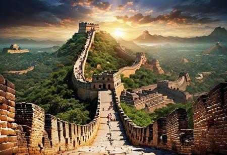 OverallDetail
high quality, high detail, 
epic photo of the 7 wonders of the world in harmony with a peaceful tranquil scene any viewer can admire for hours. 
((The Great Wall of China))
(Taj Mahal)
(The Colosseum)
(Christ the Redeemer)
(Chichen Itza)
(Macchus Picchu)
(The Great Pyramid of Giza)
All of them in perfect harmony.