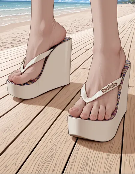 Bebe Wedge Thongs - Y strap