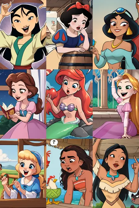 Disney Princess Comic Style and Characters LoRA
