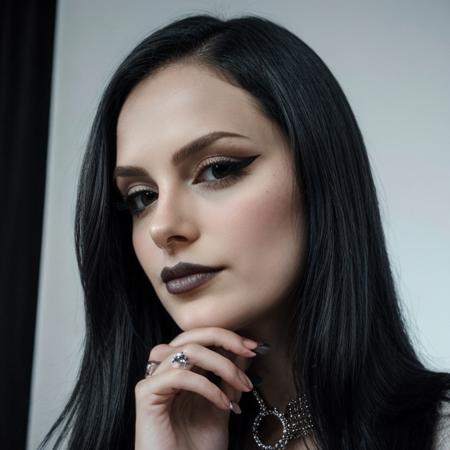 <lora:taylabarter_sd15_128_64_512_v1:1> portrait shot of taylabarter kinpatsucosplay, 1girl, face, goth makeup, black eyeliner, black lipstick, (white long hair), professional, photography, excellent lighting, impeccable, precision, rich colors, deep shadows, clarity, high-resolution, razor-sharp, composition, light and shadow, timeless beauty, captivated, artistry, craftsmanship, elegance, sophistication, exquisite, details, atmosphere, balance, masterful, technique, expertly captured, stunning, visual impact, top-quality, compelling, professional-grade, aesthetics, flawless, remarkable, perfection, attention, dynamic, evocative, nuanced, depth, vibrancy, masterclass, breathtaking, awe-inspiring, high-definition, alluring, enchanting, texture, storytelling, mesmerizing, cinematic, elite, artistry., (crisp details:1.5), (vivid colors:1.4), (sharp focus:1.5), (high resolution:1.4), (impeccable clarity:1.5), (perfect lighting:1.4), (excellent composition:1.5), (exceptional depth:1.4), (rich textures:1.5), (superb contrast:1.4), (captivating sharpness:1.5), (outstanding vibrancy:1.4), (flawless tonality:1.5), (impressive clarity:1.4), (unmatched precision:1.5), (stunning saturation:1.4), (meticulous framing:1.5), (incredible details:1.4), (crystal-clear quality:1.5), (awe-inspiring resolution:1.4), (masterful exposure:1.5),<lora:add_detail:0.3> <lora:more_details:0.3> <lora:epi_noiseoffset2:0.3>