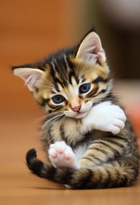 cute little baby kitty hug