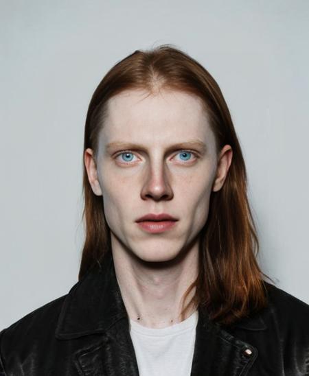 man, red long hair, pale skin, grey eyes, black jacket, blue jeans, white t-shirt, neon light, night, outdoors, night street, natural colors, blue eyes, (medium shot:1.2), (ultra realistic:1.2), (looking at viewer:1.2) <lora:PrettyBoy:0.9> <lora:samdoesartsSamYang_offsetRightFilesize:0.7> <lora:hipoly3DModelLora:0.6>