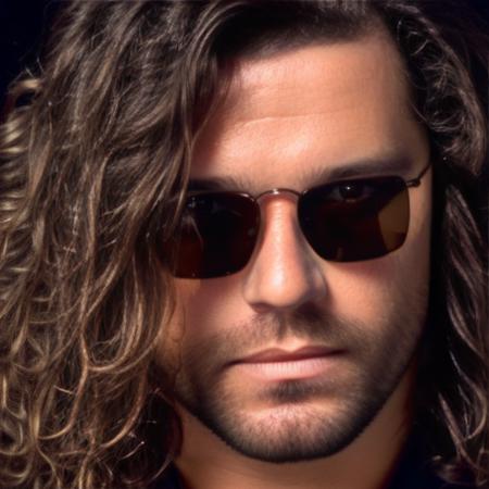 portrait photo of man with a dark glasses, detailed face, long hair, high quality, brunette color hair, 8k   <lyco:locon_perfecteyes_v1_from_v1_64_32:0.75> <lora:inxs:1>