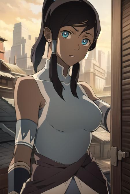 avatarkorra, <lora:korra-lora-nochekaiser:1>,
korra, long hair, black hair, ponytail, dark skin, dark-skinned female, topknot,
BREAK ,
BREAK looking at viewer,
BREAK outdoors,
BREAK <lora:GoodHands-vanilla:1>, (masterpiece:1.2), best quality, high resolution, unity 8k wallpaper, (illustration:0.8), (beautiful detailed eyes:1.6), extremely detailed face, perfect lighting, extremely detailed CG, (perfect hands, perfect anatomy),