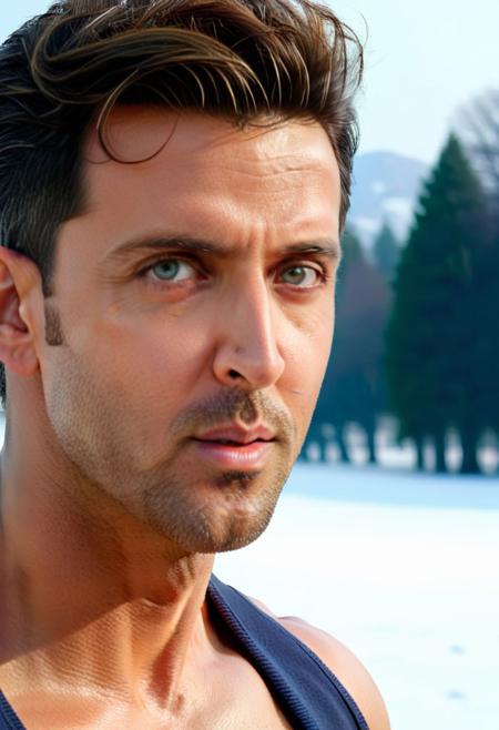Ultra-detail, (highres:1.1), best quality, (masterpiece:1.3), Ultra Realistic cinematic Photo, dynamic posture posing in snowy park, hires photo of hrithik roshan man <lora:Hrithik_Roshan_SDXL_LoRA_v20:1> , from side, walking, fitness champion, handsome Mr. World, perfectly shaped, symmetrical muscled body with six-pack abs, pecs, biceps, thin waste, V-shaped back, symmetrical face, perfect jawline, modern haircut, dark blue eyes, high detailed white skin, high detailed face, realistic pupils, realistic eyes, high detailed eyes, realistic iris, 8k UHD, soft lighting, high quality, film grain,