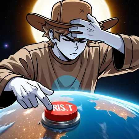 AI Jesus pressing reset | Meme [ILLUSTRIOUS/NOOBAI] by Mlaofmd