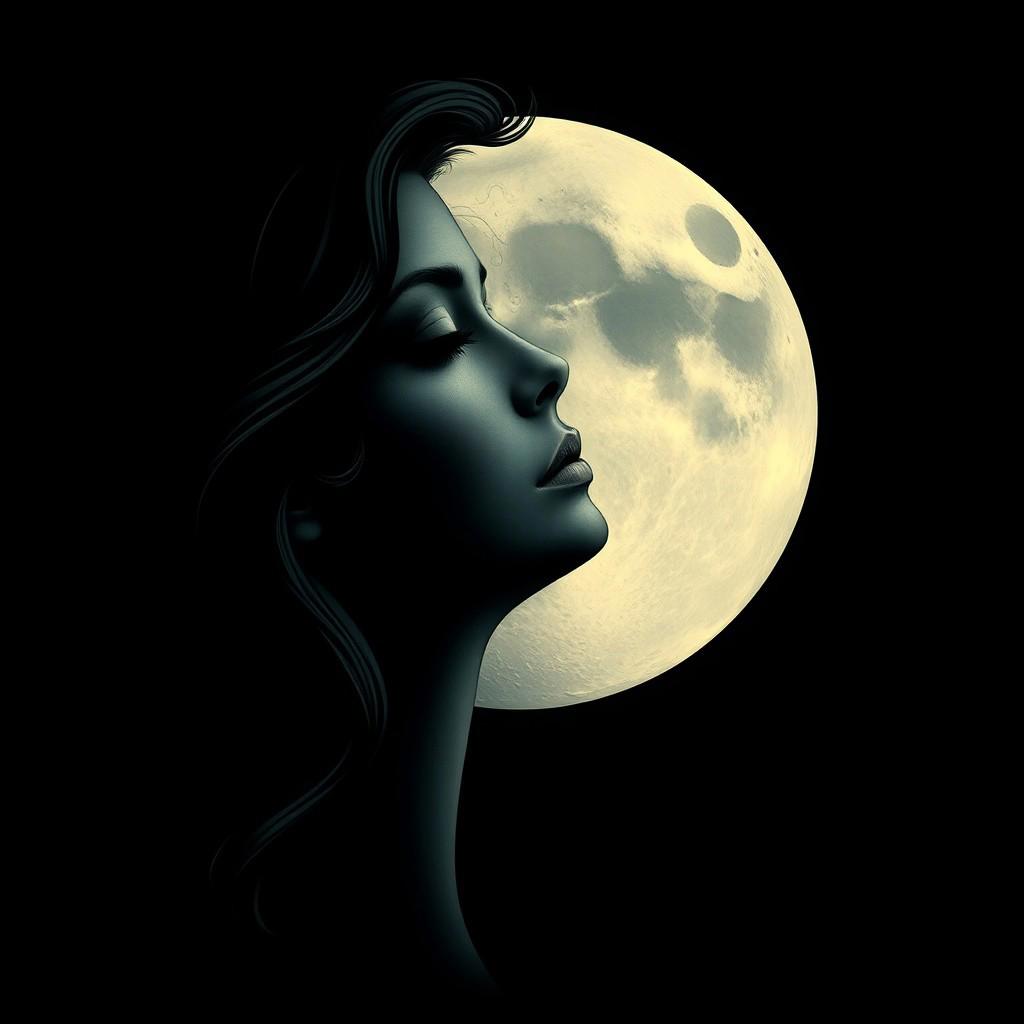 Moon with face of a woman