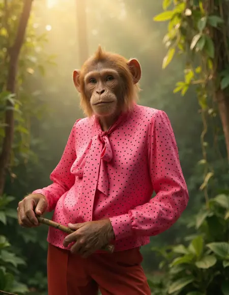 Vibrant Pink Blouse with polka doted pattern