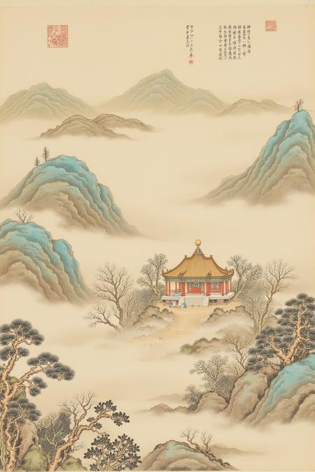 DL_Chinese Landscape Painting_Ancient Architecture Scene Painting v1.0
