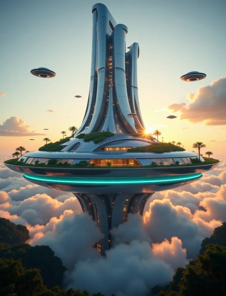 Sky City | Sci-Fi Spaceship | Aerial Vehicle FLUX v1.0