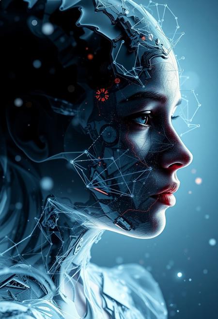 double exposure. fractal beauty, cyberpunk, Luis Royo, Thierry Cailleteau style, Olivier Vatine style, art Deco, datanoshing, ink v3, splash style, abstract art, abstract tech, 3D, high definition, photo realistic, specified, cybertech. 3D rendering, insane detail, soft light, real photo fujifilm superia, cinematic, full HD, taken on Canon EOS R5