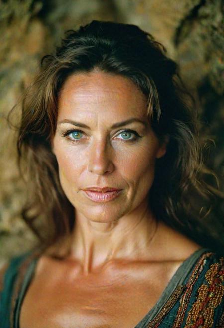 photo of a  prehistoric woman, pale brunette, 55-year-old, mature canadian milf,  beautiful face, beautiful eyes
photo taken in prehistoric era, prehistoric clotthes, full body,   standing 
(masterpiece:1.2), sharp image, analog style, award winning photo, best quality, (shot with kodak 400:1.1), sharp, skin pores, (freckles:0.6), (film noise:1.2), , darkshot, natural skin, sharp focus, emotional, harmonious, vignette, 4k epic detailed, shot on kodak, 35mm photo, sharp focus, high budget, cinemascope, moody, epic, gorgeous, film grain, grainy, 0mm. cinematic 4k epic detailed 4k epic detailed photograph shot on kodak detailed cinematic hbo dark moody, 35mm photo, grainy, vignette, vintage, Kodachrome, Lomography, stained, highly detailed, found footage, sharp focus