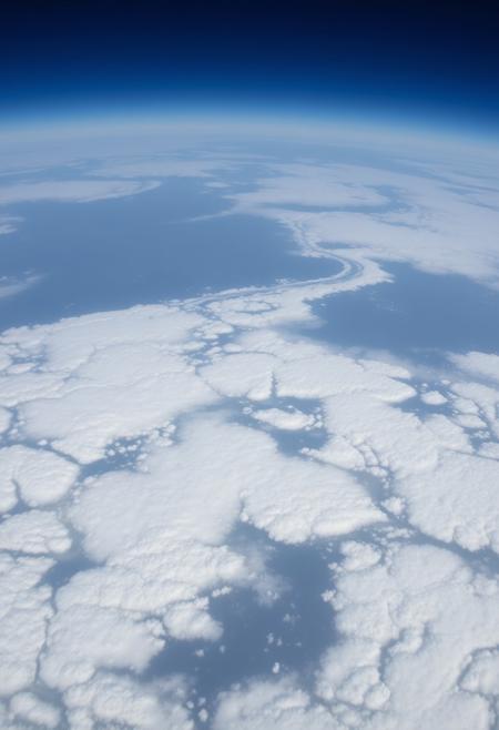 Flooded earth. Infinite ocean. Horizon visible. Top of scyscraper visible. New york times photo.