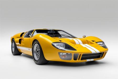 gold GT40_MKII, white rally stripes, from side, dark tinted windows, racing along a white reflective surface, white and blue smoke kicked up from tires,
masterpiece, rule of thirds, absurdres, volumetric lighting, subsurface scattering, high detail, nature background, motion blur, full sharp, photography, trending on artstation, sharp focus, studio photo, intricate details, highly detailed, by greg rutkowski, car magazine cover, award winning photography, ford tough, RIP Carroll Shelby,
shot on a Sony A7III, 8k uhd, bokeh, dutch angle, dramatic angle, intentional camera movement, camera tricks,
<lora:GT40MKII_SDXL_v01:0.8>