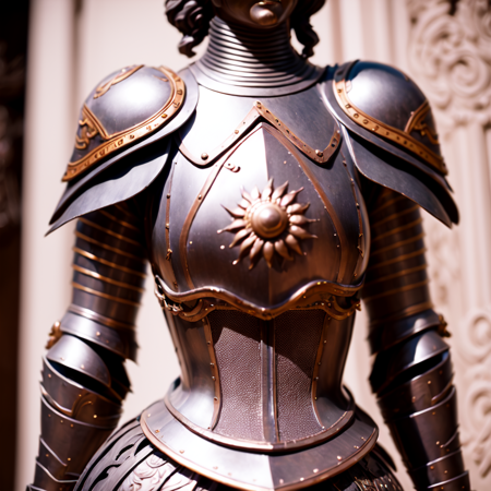 photo, close up of a statue of a woman in armor (BaroqueWarrior:1) <lora:djzBaroqueWarriorV21-Loha:1>