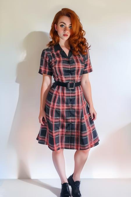 sh0rtpl41ddr3ss, short plaid dress, short sleeves, collared dress,