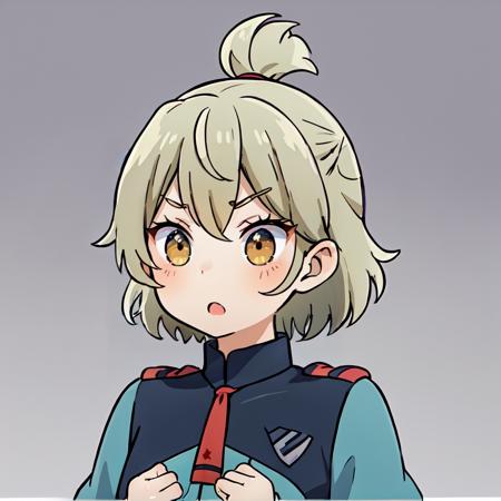 <lora:ganbaruzoi-v3:0.8>ganbaruzoi, open mouth, :o, clenched hands, v-shaped eyebrows, 
<lora:felsi rollo v2.3 last:0.7>felsi rollo, asticassia school uniform, green jacket, necktie
simple background, white background
 <lora:eye-test8:1>