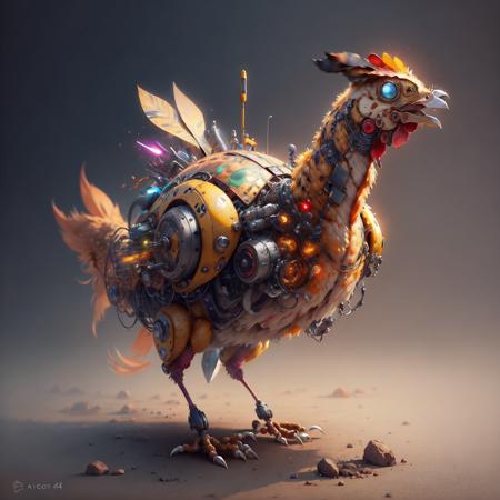 <lora:Mech4nim4lAI:.9> Mech4nim4lAI [chicken :cyborg:.5]