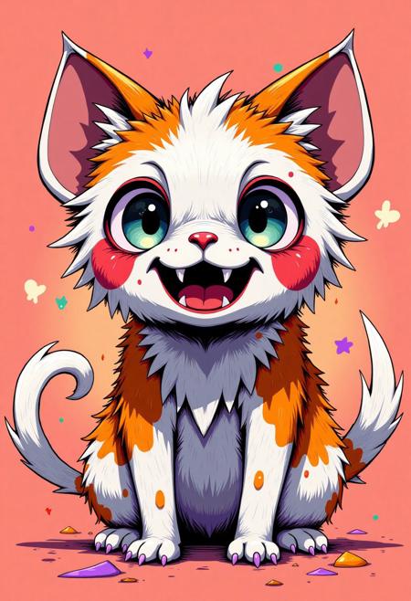 WackyGraphDaal 
a cute adorable anthropomorphic eyeball monster look like a cat, fluffy fur, 
cute, adorable, brightly colored, cheerful, anime influence, naughty face, laughing, happy, playful, cheerful, bright, vibrant, light-hearted,  
characters, digital, fantasy, illustration, manga-anime, portraits, whimsy, 
3d-rendering, concept-art, digital, dreaminess, 
eeriness, fantasy, photorealism, other-worldliness, realism, science-fiction, surreal, colorful,