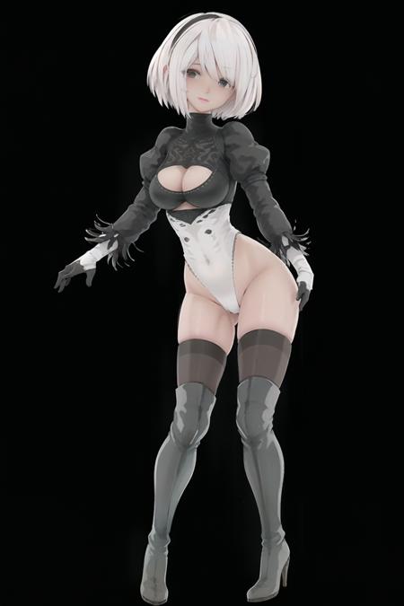 masterpiece:1.4, quality:1.4, photorealistic:1.4, resolution:1.4, sharpness:1.4, ultra-detailed:1.4, professional lighting

<lora:Yorha2BHiLeg_v0.9:0.8>, yorha2b, solo, 1girl