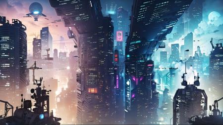 fantasy cyberpunk city