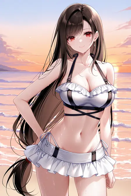 [costume/cosplay]Tifa's shining spirit bikini from FF7/ 蒂法的FF7RB泳装