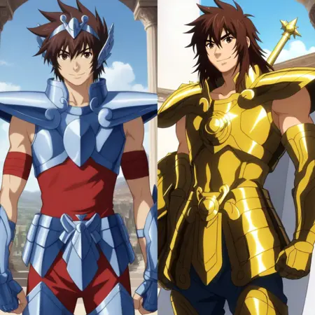 Pegasus Tenma and Libra Dohko from Saint Seiya: The Lost Canvas