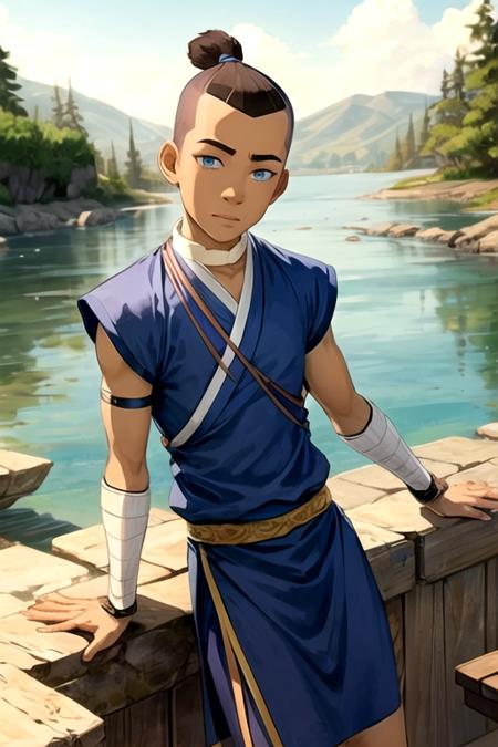 sokka_avatar brown hair blue eyes