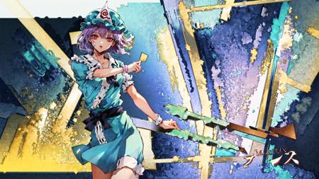 (masterpiece), (best quality), (hires), 
saigyouji yuyuko:2|stand \(jojo\), style parody, jojo background, solo, cowboy shot, jojo pose, green theme,female,
<lora:jojostyle-ver-n1:0.9>,(jojos5standintro),