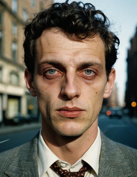 lewd, slutty, photograph, by Diane Arbus, portrait, close up of a Huw, in focus, Graphic design, cityscape, RAW photo, confident, ambient background, stunning, great light, delicate, dynamic dramatic atmosphere, fine polished, positive emotional, intricate artistic color