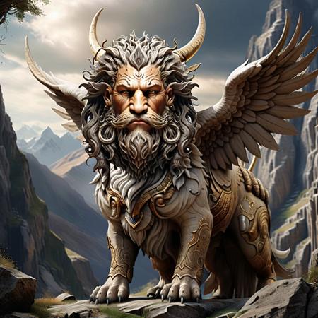 highly detailed portrait photo of a (lamassu):1.0,

 (((distant))), wings,

a picturesque mountain pass,

depth of field:1.2, blurry, blurry background,
realistic:1.3,

photorealistic,
fantasy, cinematic,
32k, best quality, 
god rays:1.2,
dappled sunlight:1.1,
shadow play:1.1,




