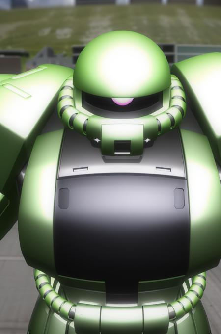 green robot,mecha, 
Standing on a road,(close-up),(face_focus),(from-front:1.5), 
Green_outfit,helmet,armor, shoulder armor, armored boots, military,a gun in his hand, 
<lora:MS_06F_Zaku_II-KK77-V1:0.7>,with a pink eyeball in the center of his head, 
NSFW,official art,extremely detailed CG unity 8k wallpaper, perfect lighting,Colorful, Bright_Front_face_Lighting,
 (masterpiece:1.0),(best_quality:1.0), ultra high res,4K,ultra-detailed, photography, 8K,
 HDR, highres, absurdres:1.2, Kodak portra 400, film grain, blurry background, bokeh:1.2, lens flare, (vibrant_color:1.2)