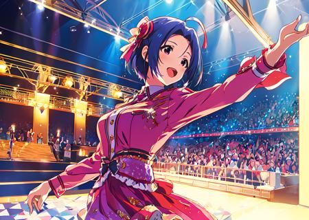 <lora:miura azusa:0.8>,miura azusa,masterpiece,best quality,super fine illustration,1girl,idol,sing and dance,