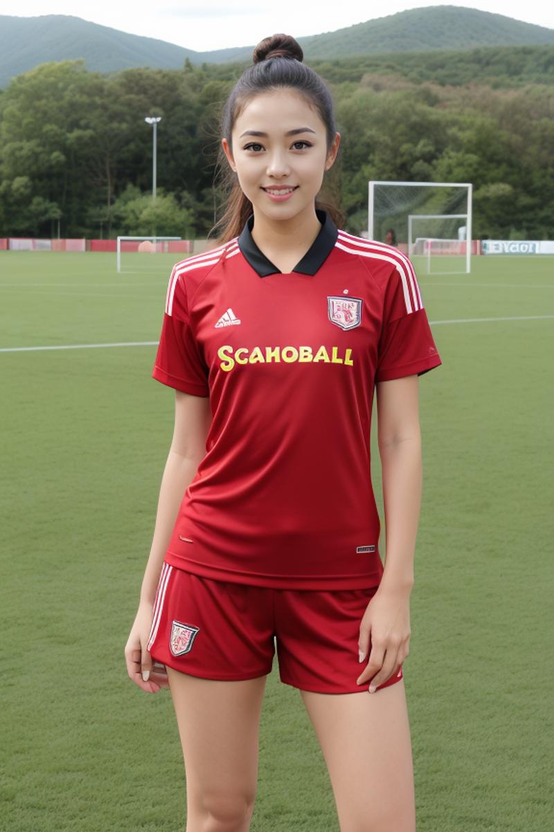1 woman, beautiful, detailed, full body shot, scenic view
<lora:Soccer Uniform By Stable Yogi:0.5> amber soccer uniform, s...