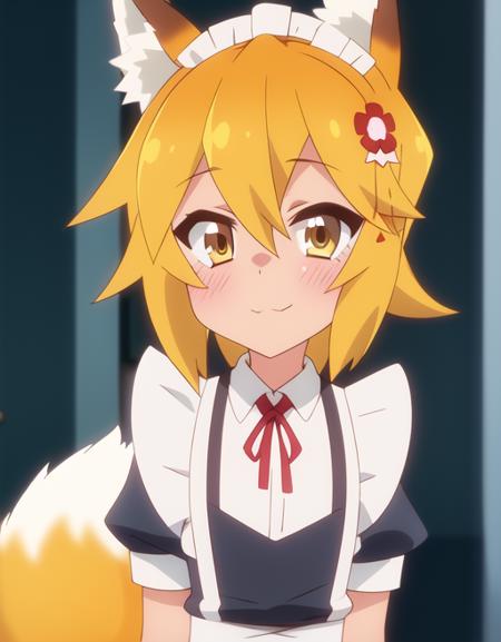 masterpiece, best quality, <lora:multisenk2-000004:1>, 1girl, senko-san maid, cute anime foxgirl, smile, closed mouth, 4k, 8k, masterpiece, ultra-detailed, ultra-realistic, detailed, absurdres, incredibly absurdres, small breasts, looking at viewer, maid outfit, maid