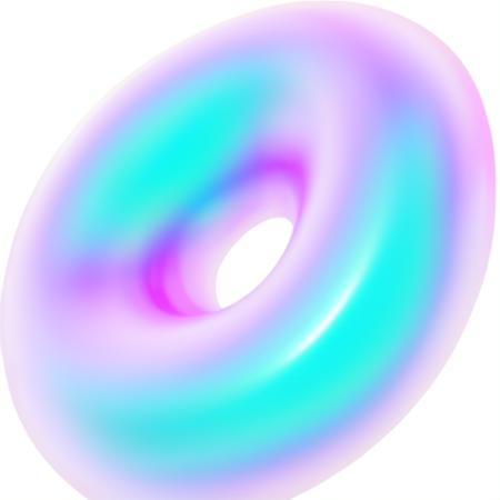 a pink and blue donut