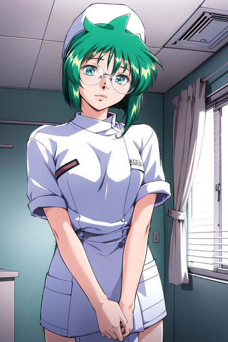 (RAW photo, best quality), 1girl,  natural lighting <lora:innai_kansen_honjou_moe_v2_2-000003:1>, solo,
hospital,  glasses, honjou moe, white nurse, nurse cap,