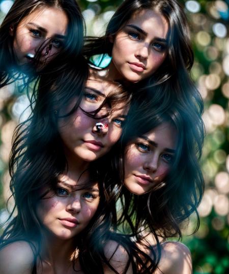 casual photo of a 35 years old woman with (messy brown hair) , beautiful face, cinematic shot, She should have american features, fair skin tone, (incredible warm blue eyes) , natural defined eyebrows, fresh youthful complexion, closed mouth, influencer expresions, soft smile, She exudes sensuality in every photo with a symmetrically perfect face and hyperrealistic details. Her face should be flawless, natural rosy undertones, no visible teeth, high fidelity, perfect lighting, gentle seductive smile, delicate oval-shaped features, sultry expression, seductive pose, well-proportioned breast, natural breast, graceful jawline
