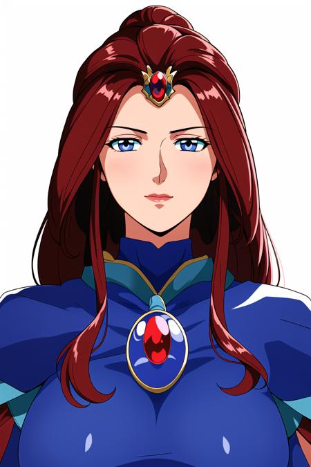 Simple Background, White Background,
blue and red outfit,long sleeves, a blue scarf around her neck,
<lora:Maria_Pure_Armonia_V_Gundam-KK77-V1:0.7>,jewelry,gem,bracelet,crown,
brown hair,blue eyes,Long hair,lipstick,
<lora:Oda_Non_Style-KK77-V2:0.3>,<lora:more_details:0.1>,
1 girl, 20yo,Young female,Beautiful Finger,Beautiful long legs,Beautiful body,Beautiful Nose,Beautiful character design, perfect eyes, perfect face,expressive eyes,perfect balance,
looking at viewer,(Focus on her face),closed mouth, (innocent_big_eyes:1.0),Light_Smile,
official art,extremely detailed CG unity 8k wallpaper, perfect lighting,Colorful, Bright_Front_face_Lighting,White skin,
(masterpiece:1.0),(best_quality:1.0), ultra high res,4K,ultra-detailed,
photography, 8K, HDR, highres, absurdres:1.2, Kodak portra 400, film grain, blurry background, bokeh:1.2, lens flare, (vibrant_color:1.2),professional photograph,
(Beautiful,large_Breasts:1.4), (beautiful_face:1.5),(narrow_waist),