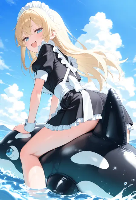 [Illust&XL&Pony] inflatable orca / inflatable toy / シャチフロート / シャチ浮き輪 / イルカフロート